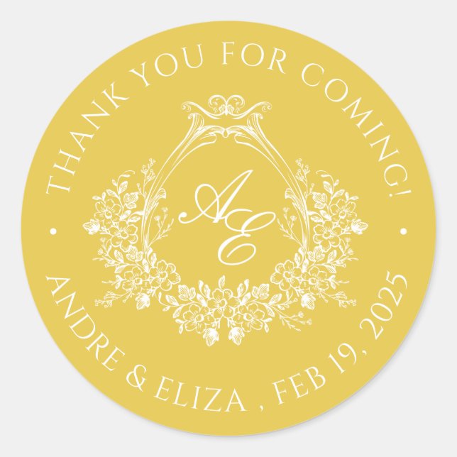 Sticker für das Gold Wappen Monogram (Vorderseite)