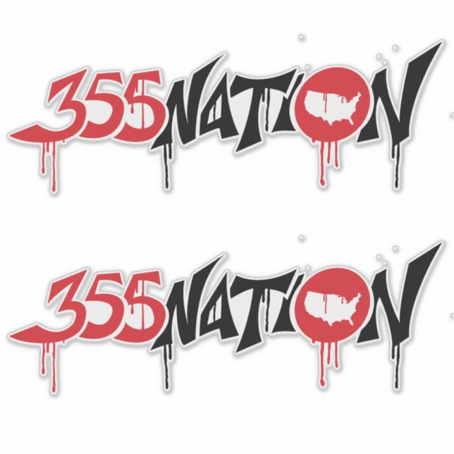 Sticker für das Logo "355Nation Graffiti Style" (Vorderseite)