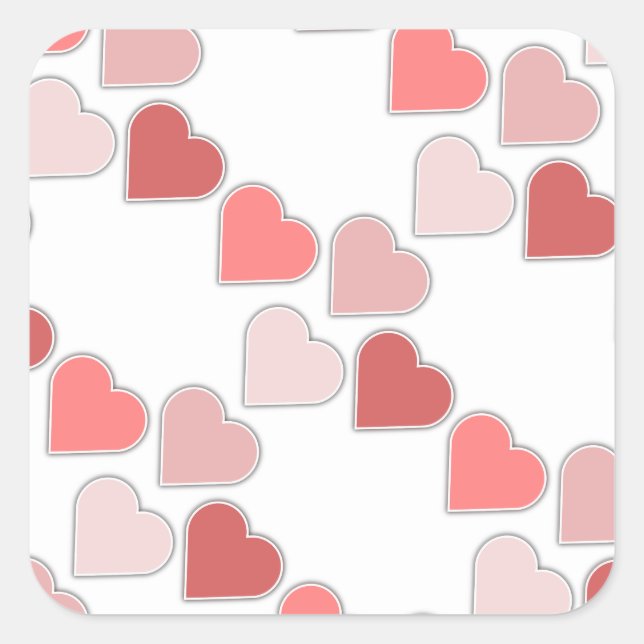 Sticker für das romantische Herz-Muster (Vorderseite)