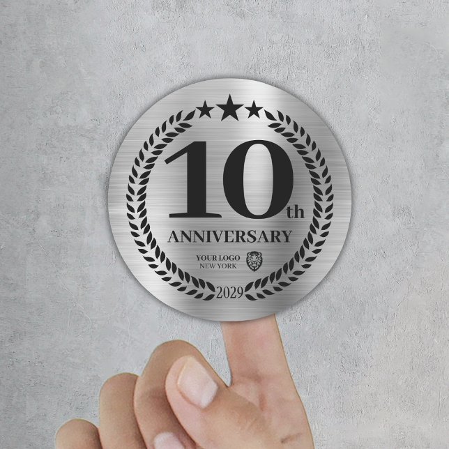 Sticker für das Silber 10-jährige Firmenlogo (Silver 10th Anniversary Business Logo Sticker
)