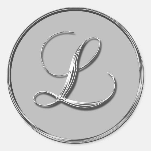 Sticker für das silberne Hochzeitsmonogramm L-Sieg (Vorderseite)