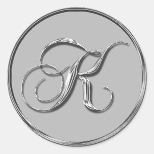 Sticker für das Silver Formal Wedding Monogram K-S