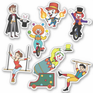 Sticker für den Cartoon moderner Circus Performers