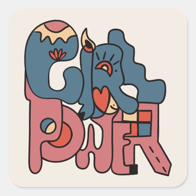 Sticker für den Girl Power Square (Vorderseite)