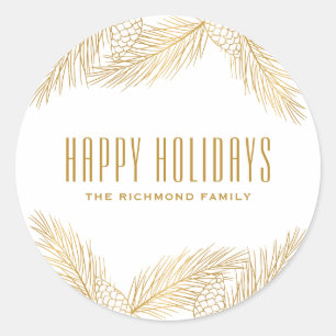 Sticker für den Goldenen Pinecones und Pine Needle