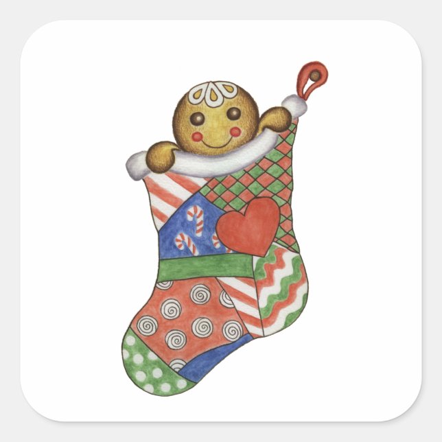 Sticker für den Weihnachtsgingerbrot-Strumpf (Vorderseite)