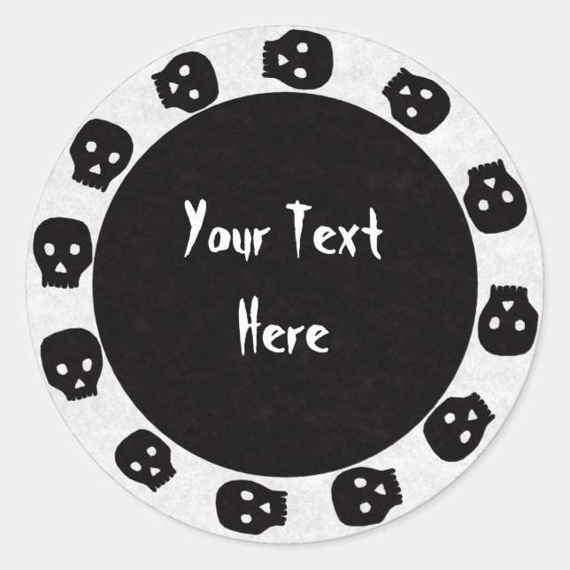 Sticker für den weißen schwarzen Schädel (Vorderseite)
