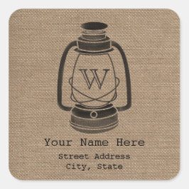 Sticker für die am Burlap Inspiriert Monogram Lant