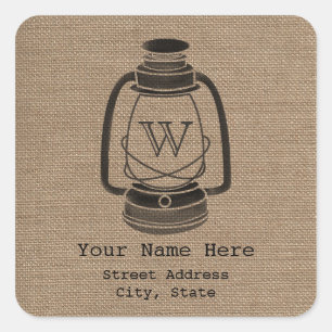 Sticker für die am Burlap Inspiriert Monogram Lant