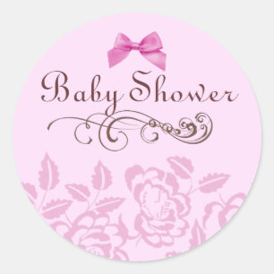 Sticker für die Babydusche in Rosa