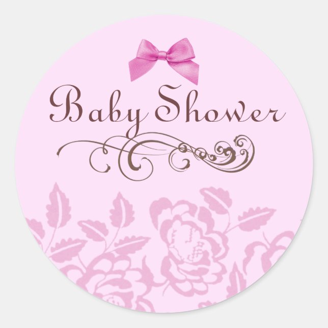 Sticker für die Babydusche in Rosa (Vorderseite)