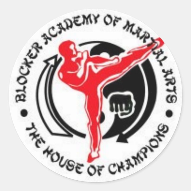 Sticker für die Blocker Academy of Martial Arts (Vorderseite)