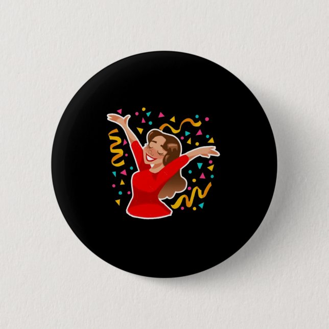 Sticker für die Ermächtigung von Mädchen Button (Vorderseite)
