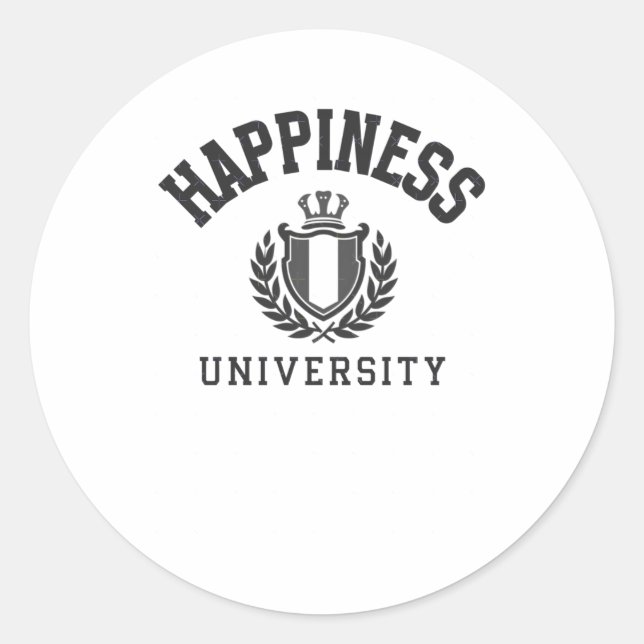 Sticker für die Happy University (Vorderseite)
