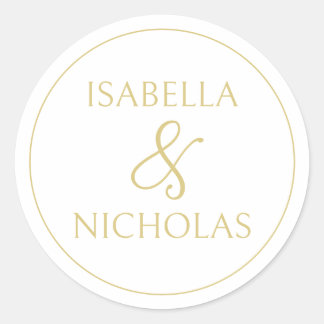 Sticker für die Hochzeitsnahrung in Weiß und Gold