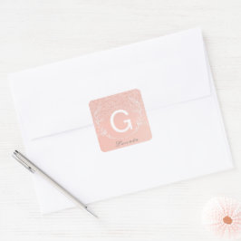 Sticker für die Rose Gold Glitzer Monogram
