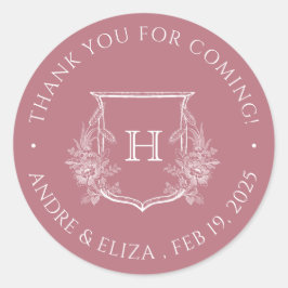 Sticker für die Rose Gold Monogram Wedding