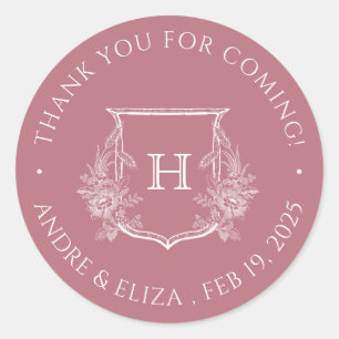 Sticker für die Rose Gold Monogram Wedding