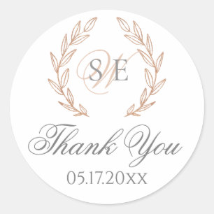 Sticker für die Rose Gold Monogram Wedding
