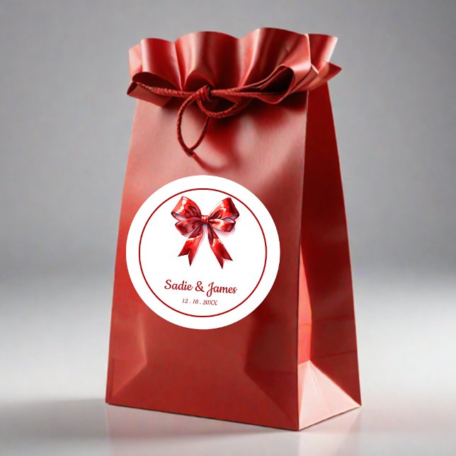 Sticker für die Rote Bow-Gastgeschenk Hochzeit in  (Von Creator hochgeladen)