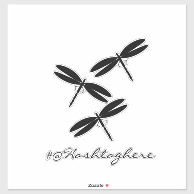 Sticker für die Schriftzeichen von Black Dragonfly (Blatt)