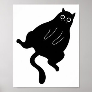 Sticker für die schwarze Katze Poster