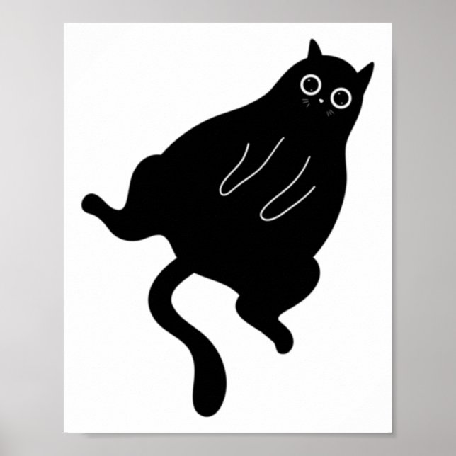 Sticker für die schwarze Katze Poster (Vorne)