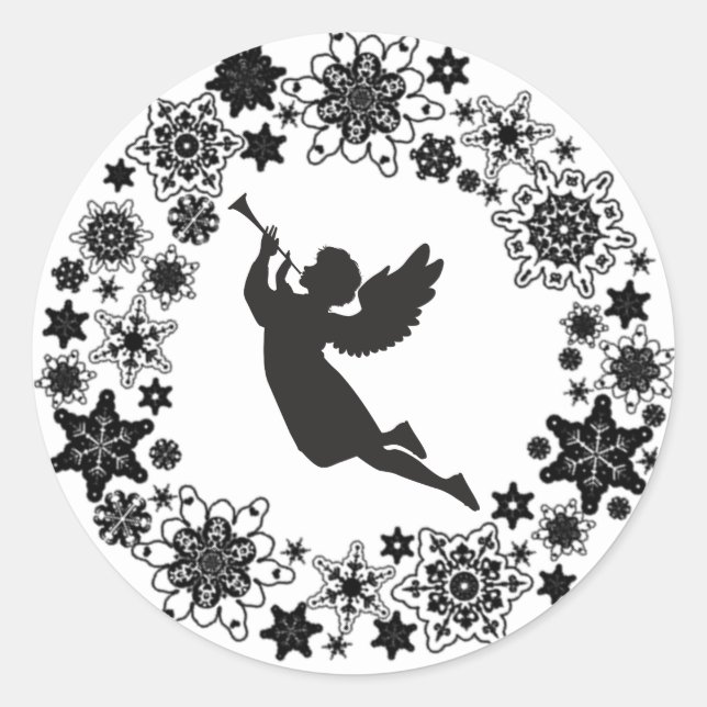 Sticker für die Weihnachtsangel-Silhouette (Vorderseite)