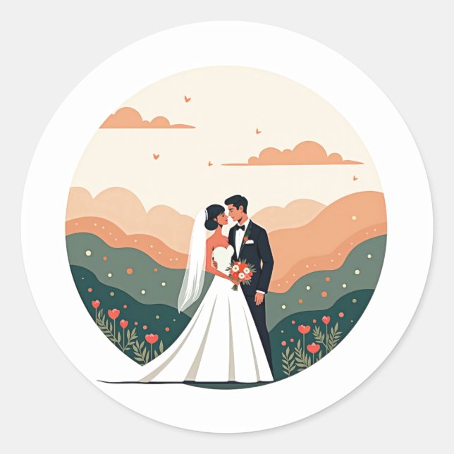 Sticker für Elegant Wedding Moment (Vorderseite)
