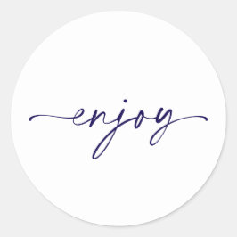 Sticker für elegante, weiße "Enjoy" Gastgeschenk H