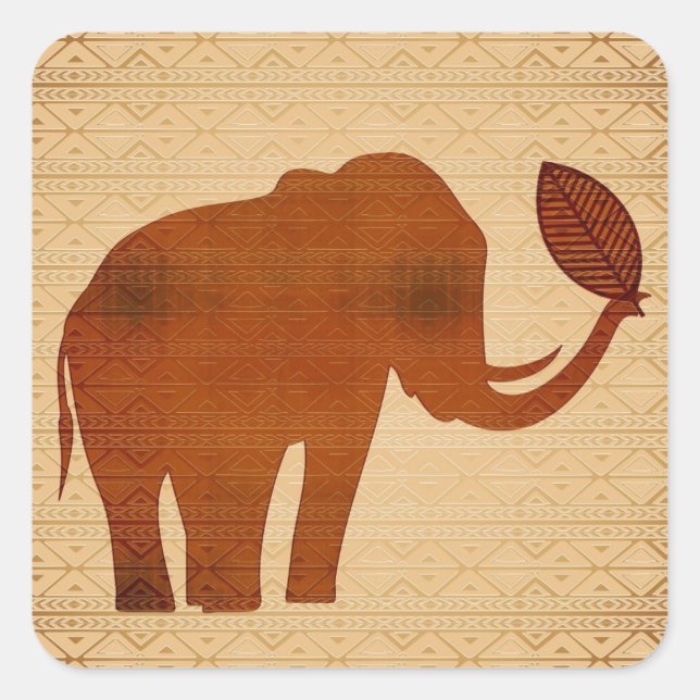Sticker für Elephant Tribal Art Design (Vorderseite)