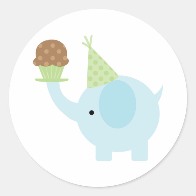 Sticker für Elephant und Cupcake (Vorderseite)
