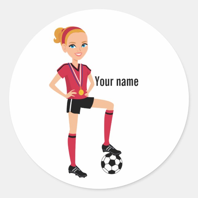 Sticker für Girl Soccer (Vorderseite)
