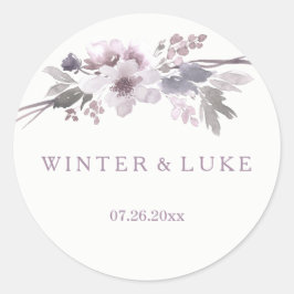 Sticker für Lila Winter Gray Gastgeschenk Hochzeit