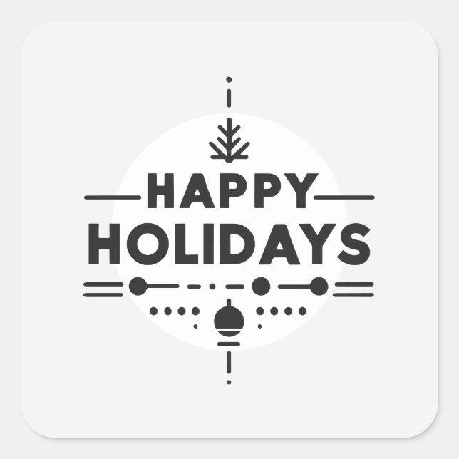Sticker für Minimalistisch Happy Holidays (Vorderseite)