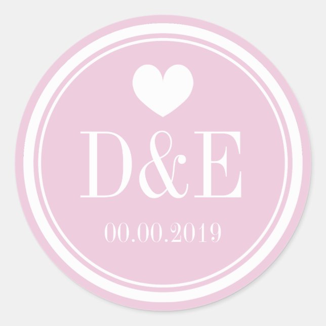 Sticker für mit Monogramm Gastgeschenk Hochzeit in (Vorderseite)