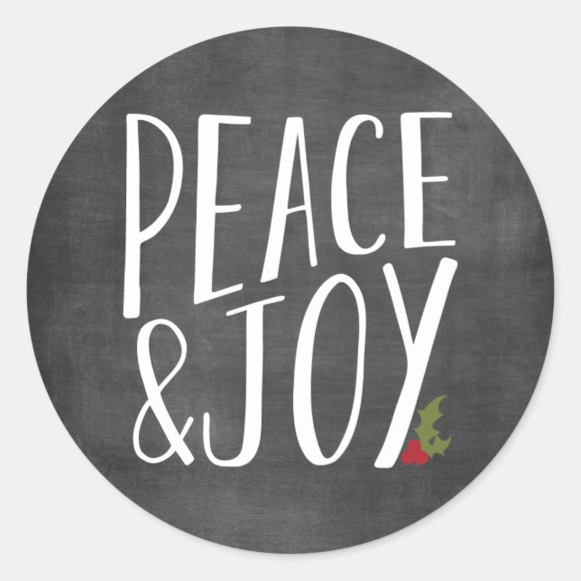 Sticker für "Peace and Joy Chalkboard Holiday" (Vorderseite)