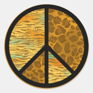 Sticker für Peace Animal Muster