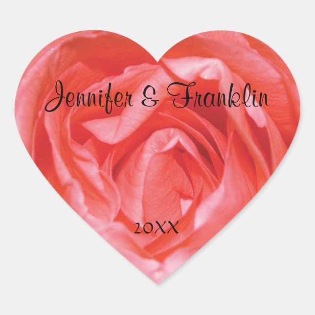 Sticker für Personalisierte Herzklopfen mit Rosa R (Vorderseite)