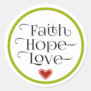 Sticker für Red Heart Faith Hope Liebe
