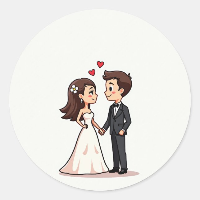 Sticker für romantische Hochzeitstage (Vorderseite)