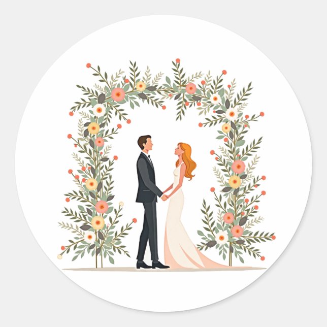 Sticker für romantische Hochzeitstage (Vorderseite)