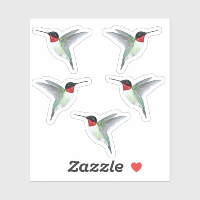 Sticker für Ruby-throated Hummingbirds (Blatt)