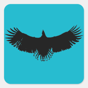 Sticker für Schwarz-Blauer Adler-Silhouette