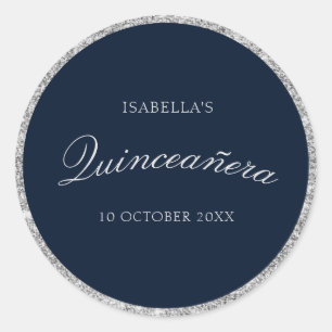 Sticker für Silber und Navy Quinceanera