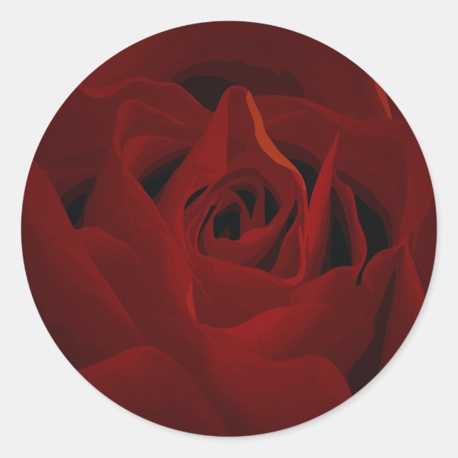 Sticker für tiefe Rote Rose (Vorderseite)