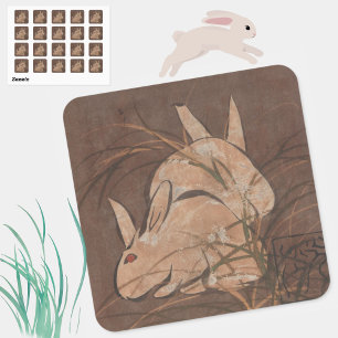 Sticker für Vintage Kaninchen in eleganter japanis