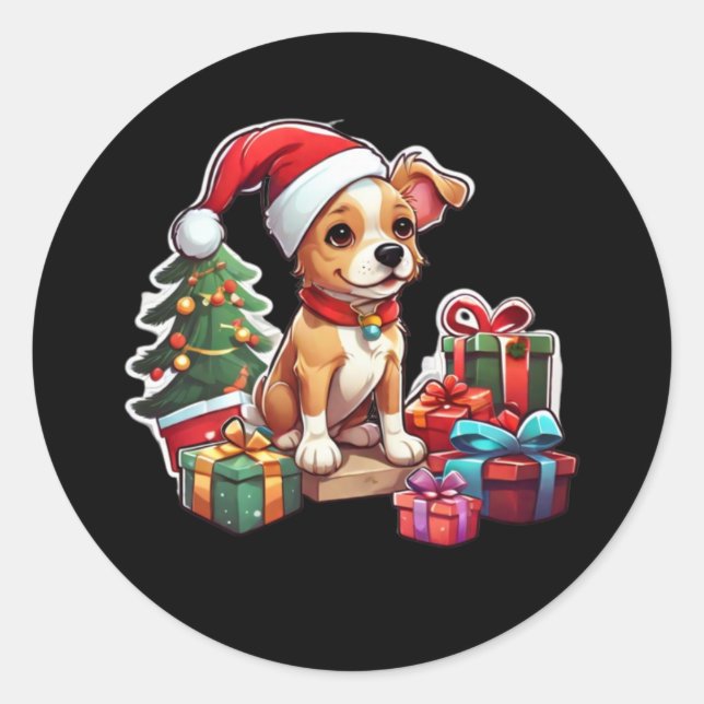 Sticker für Weihnachtshunde (Vorderseite)