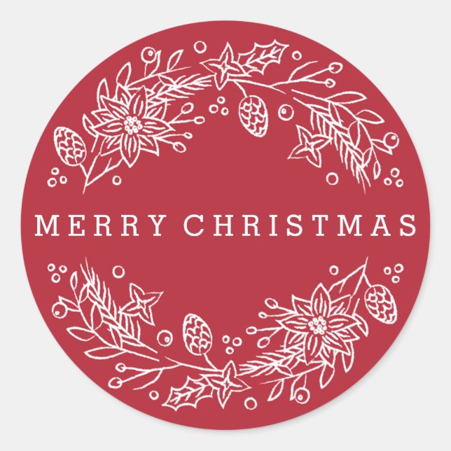 Sticker für Weihnachtskranz - Berry (Vorderseite)