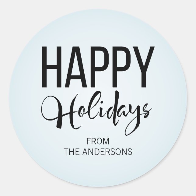 Sticker für Winterski-Happy Holidays (Vorderseite)